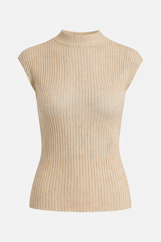 Maglia m/m JUDITH a coste larghe in tessuto lurex