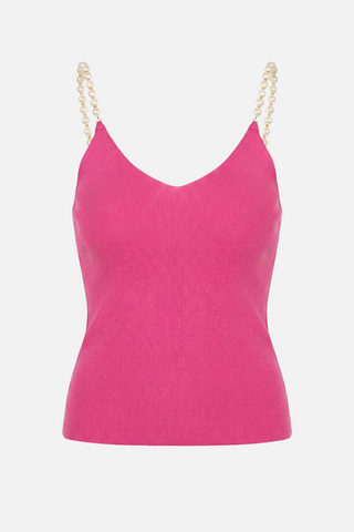 Top MELISANDE con spalline gioiello di perle