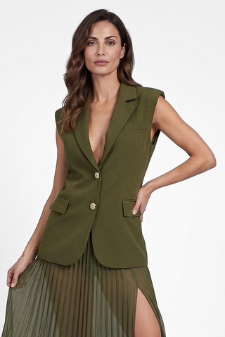 LEA sleeveless jacket 2 buttons