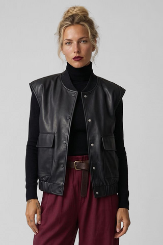 Giubbino smanicato donna RAMONA Oversize  in ecopelle