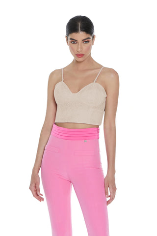 Crop-top COSICHE Relish in pizzo misto viscosa sh