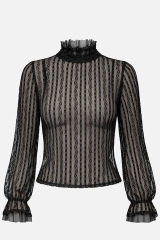 Blusa MORGANA m/l in pizzo con volant