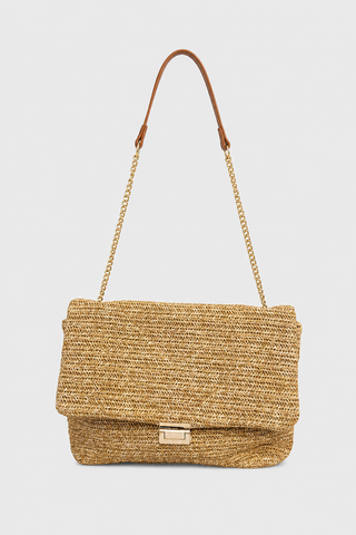 BARSABA Glitter Straw Crossbody Bag