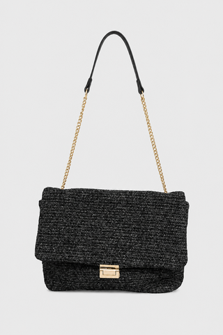 BARSABA Glitter Straw Crossbody Bag