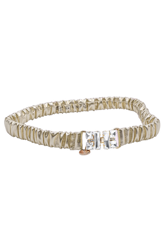 DUSKANY faux leather belt with cabochon buckle