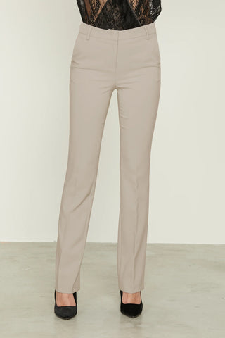 Pantaloni donna CLOES vita alta gamba dritta sartoriali con piega centrale stirata passepartout bianco nero avorio Relish