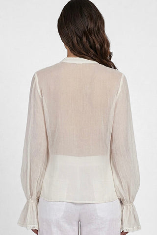 Blusa donna Liu Jo CALISSA semitrasparente in viscosa con pizzo bohémien