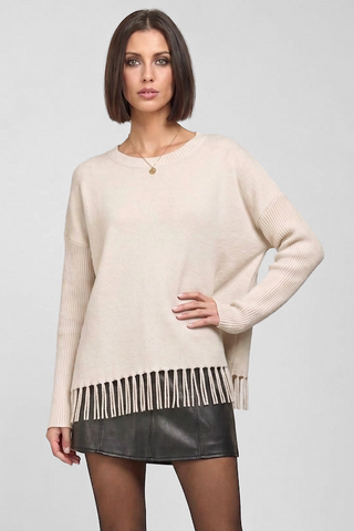 Maglione donna STANIA ampio con frange in viscosa