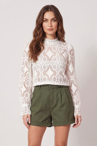 Blusa DIDIANE in pizzo di cotone m\l