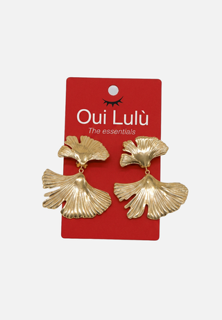 GOA leaf design clip-on earrings in stainless steel