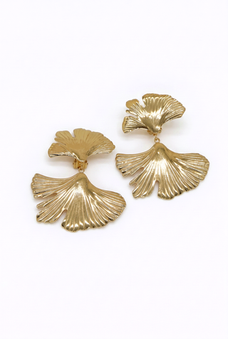 Orecchini a clip GOA design foglia in acciaio inossidabile