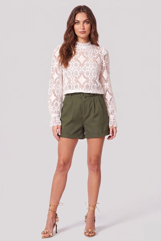 Blusa DIDIANE in pizzo di cotone m\l