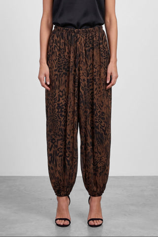 Pantalone donna RASHID animalier fluido a odalisca in misto viscosa