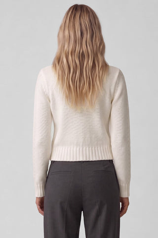 Maglione donna SEYLA in maglia collo alto e tasche applicate