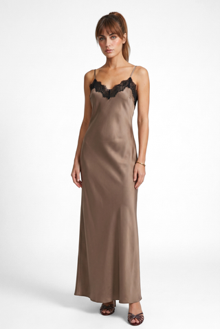Abito sottoveste lungo PRECIUS con pizzo
