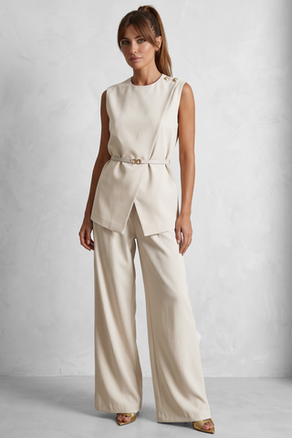 Coordinato donna  VIVIENNE viscosa e cotone blusa e pantalone palazzo