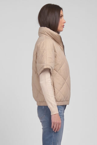 Piumino donna SONIA trapuntato a rombi con zip mezza manica