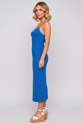 Abito midi SAMIRA in maglia fine elasticizzata a coste misto viscosa