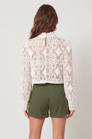 Blusa DIDIANE in pizzo di cotone m\l