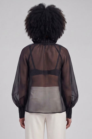 Blusa trasparente KELLY in seta maniche lunghe
