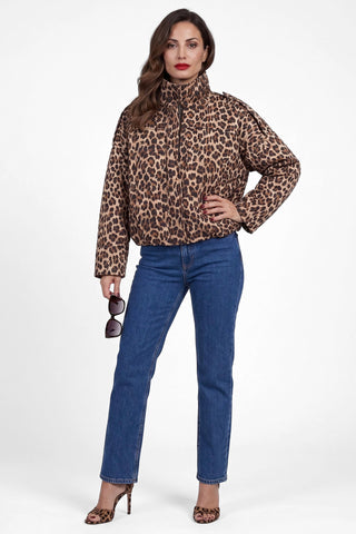 Giubbino Over donna REINA oversize animalier in misto viscosa