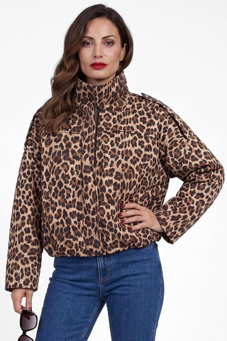 Giubbino Over donna REINA oversize animalier in misto viscosa
