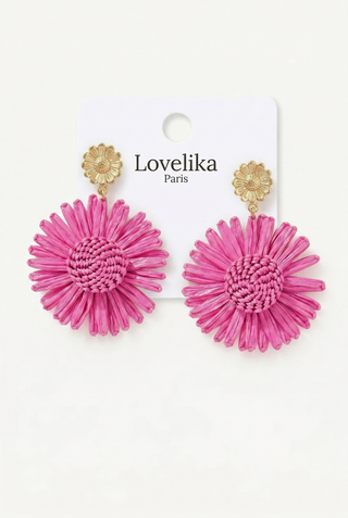 Large MIRAGE flower earrings with steel stud