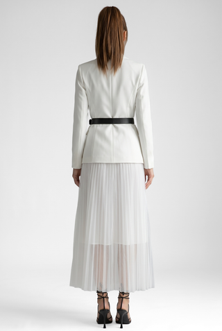 Coordinato MARILYN Blazer con cintura e gonna in tulle viscosa e cotone