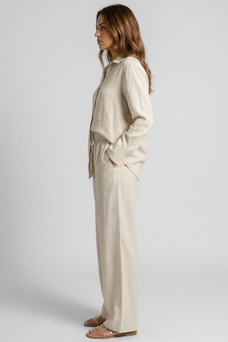 ESSENTIAL coordinated long-sleeved shirt and drawstring trousers