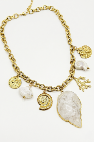 Collana MARGARET in acciaio e conchiglia madreperla