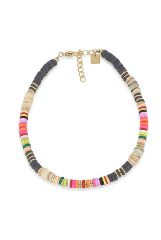 SELLY anklet - steel chain with pearl beads and crustaceans.