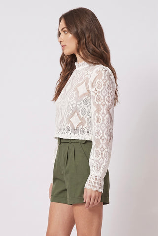 Blusa DIDIANE in pizzo di cotone m\l