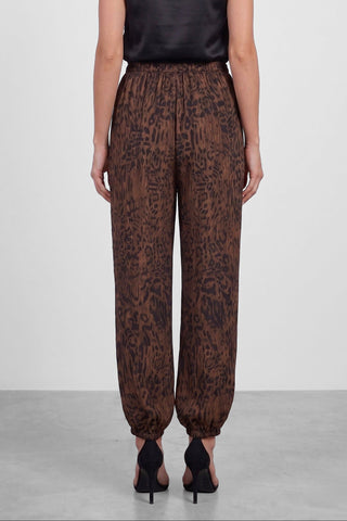 Pantalone donna RASHID animalier fluido a odalisca in misto viscosa