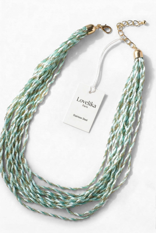 TREDIER necklace with cord and stainless steel strands