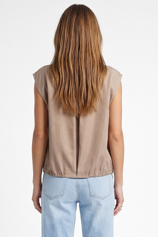 Cardigan smanicato con zip PEDRA in tessuto di viscosa