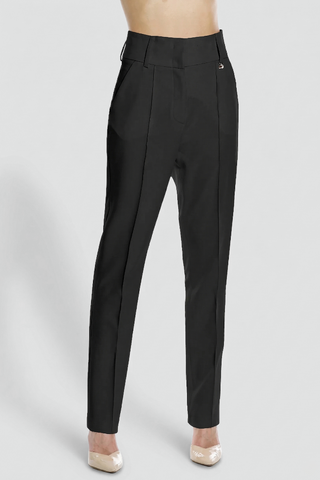 Pantaloni donna SELENITE sartoriali con cuciture frontali verticali e passanti Relish