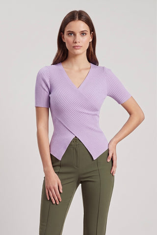 Maglia SVEVA m/m con scollo incrociato misto viscosa