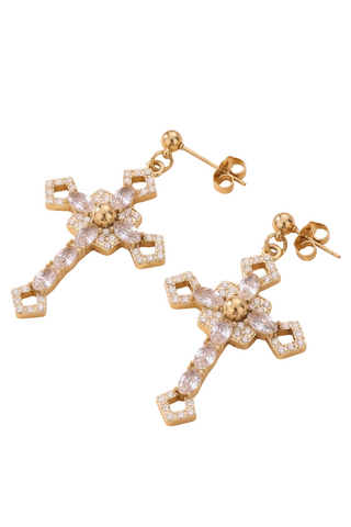 Orecchini BREIL grandi a  croce  con cristalli