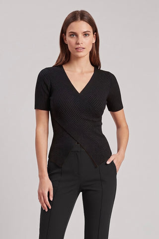 Maglia SVEVA m/m con scollo incrociato misto viscosa