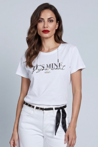 T-shirt in cotone TARRAGONA Relish mezza manica con stampa lamina sh