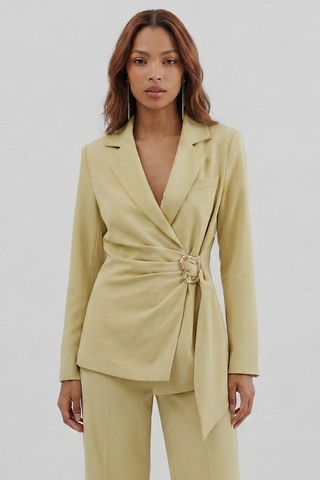 RAYA jacket with sash and jeweled buckle