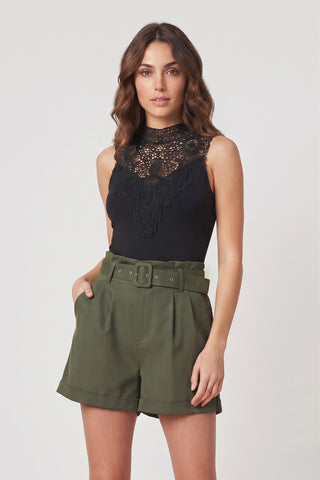Body in cotone ALIX con inserto in pizzo