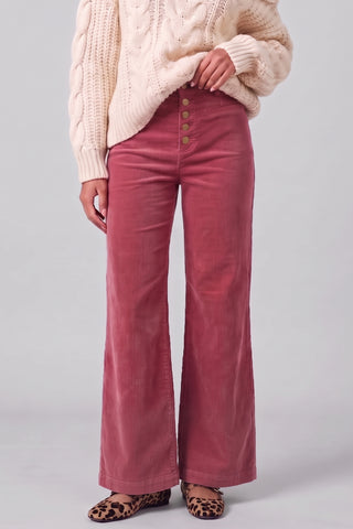 Pantaloni donna LYSA in velluto millerighe