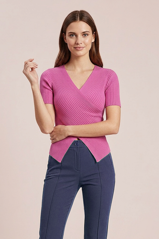 Maglia SVEVA m/m con scollo incrociato