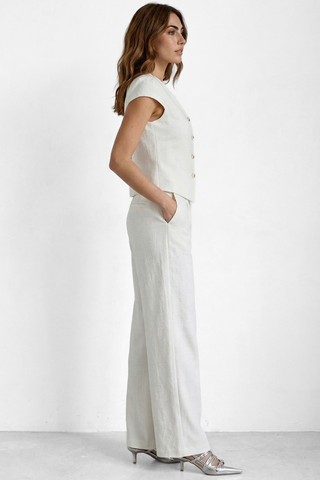 JULIENNE co-ord set - s/s waistcoat and long trousers with elasticated back