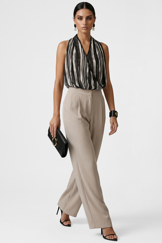 Pantaloni palazzo PALACE  a vita alta