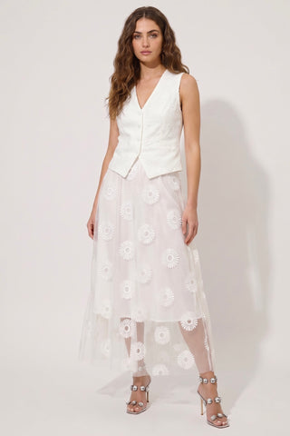 Gilet in cotone Amour pizzo San Gallo