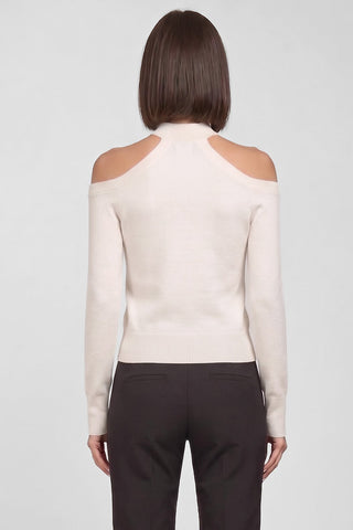 Maglia donna TEODORA off-shoulder collo choker maniche lunghe