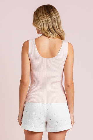 URSULA Ribbed Top with Crossover Neckline