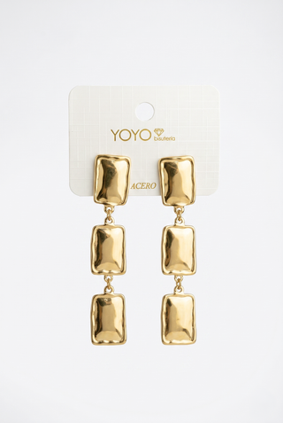CODEC Rectangular Stainless Steel Earrings
